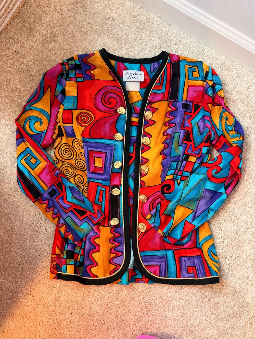 Vintage 80’s Multicolor Geometric Print Jacket